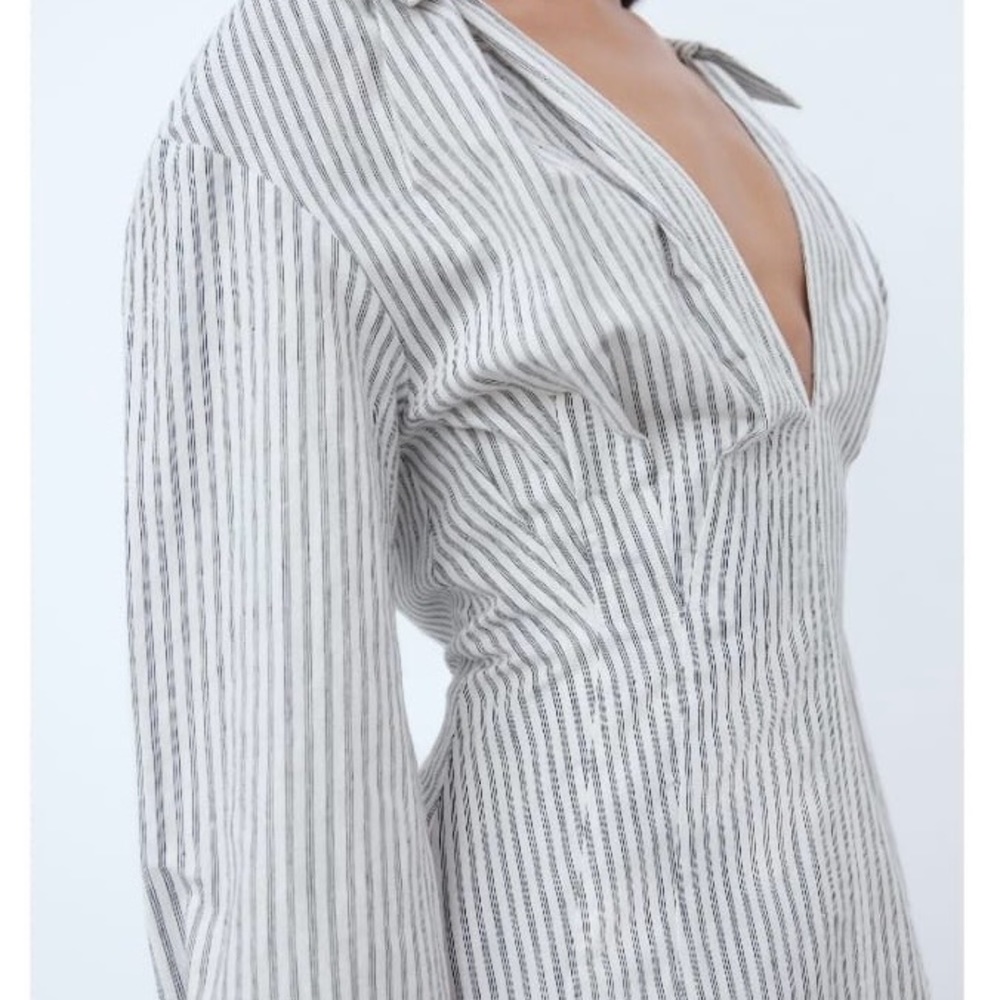 ZARA SHORT STRIPED DRESS SIZE M - Picture 5 of 9